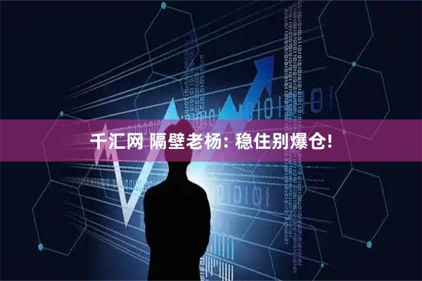 千汇网 隔壁老杨: 稳住别爆仓!