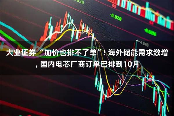 大业证券 “加价也排不了单”! 海外储能需求激增, 国内电芯厂商订单已排到10月
