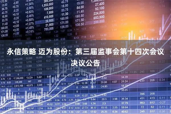 永信策略 迈为股份：第三届监事会第十四次会议决议公告