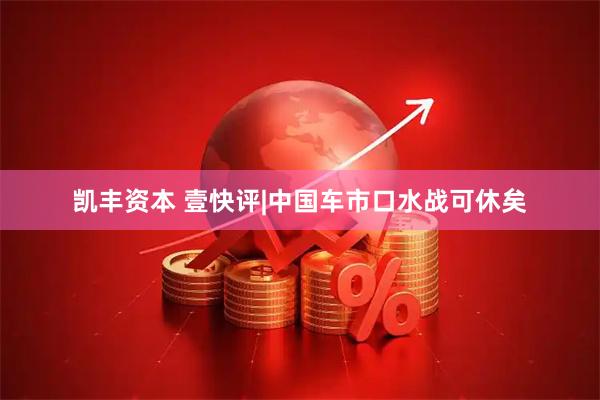 凯丰资本 壹快评|中国车市口水战可休矣